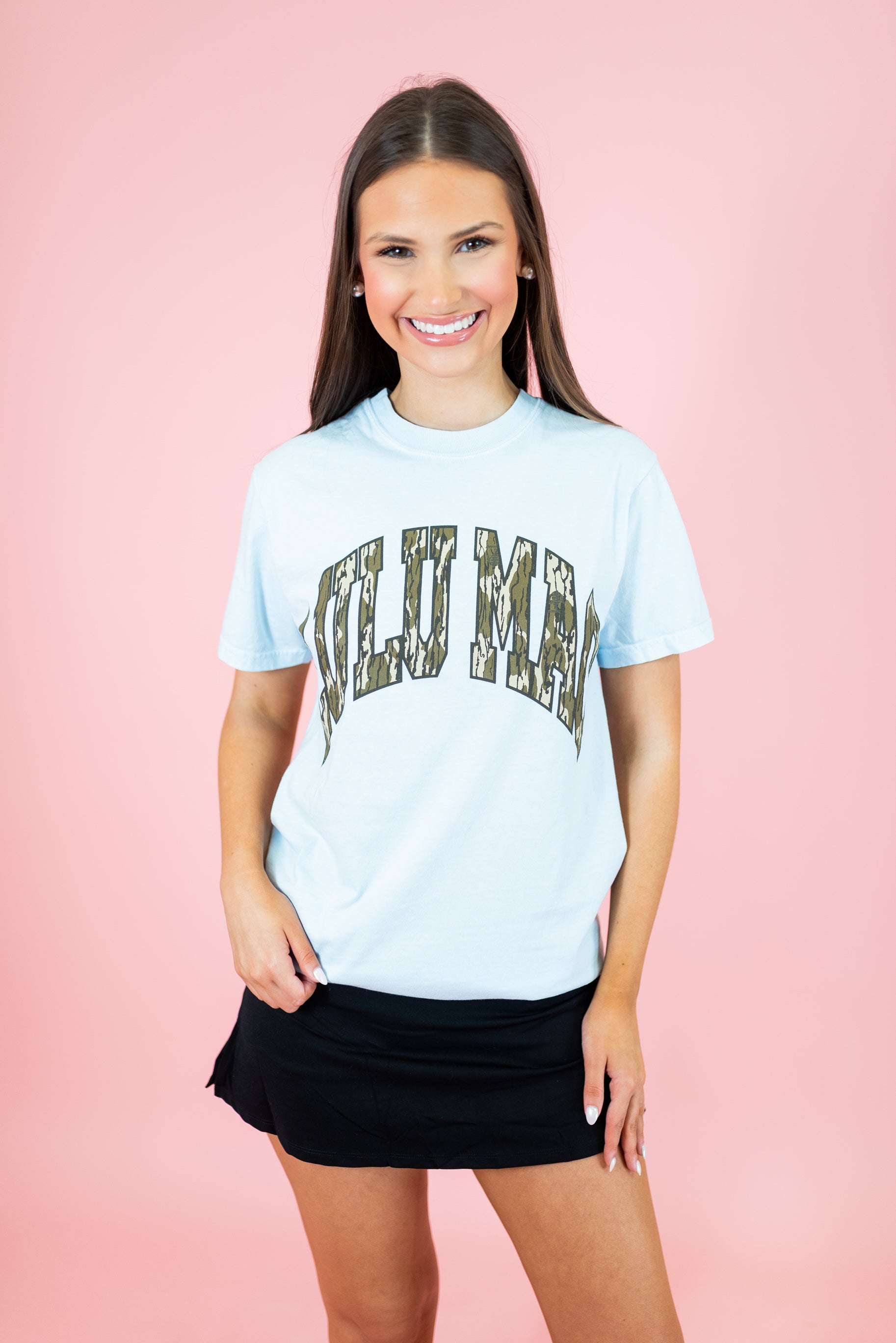 Lulu Mac: Mossy Oak Bottomland Tee - Chambray - Obsession Boutique