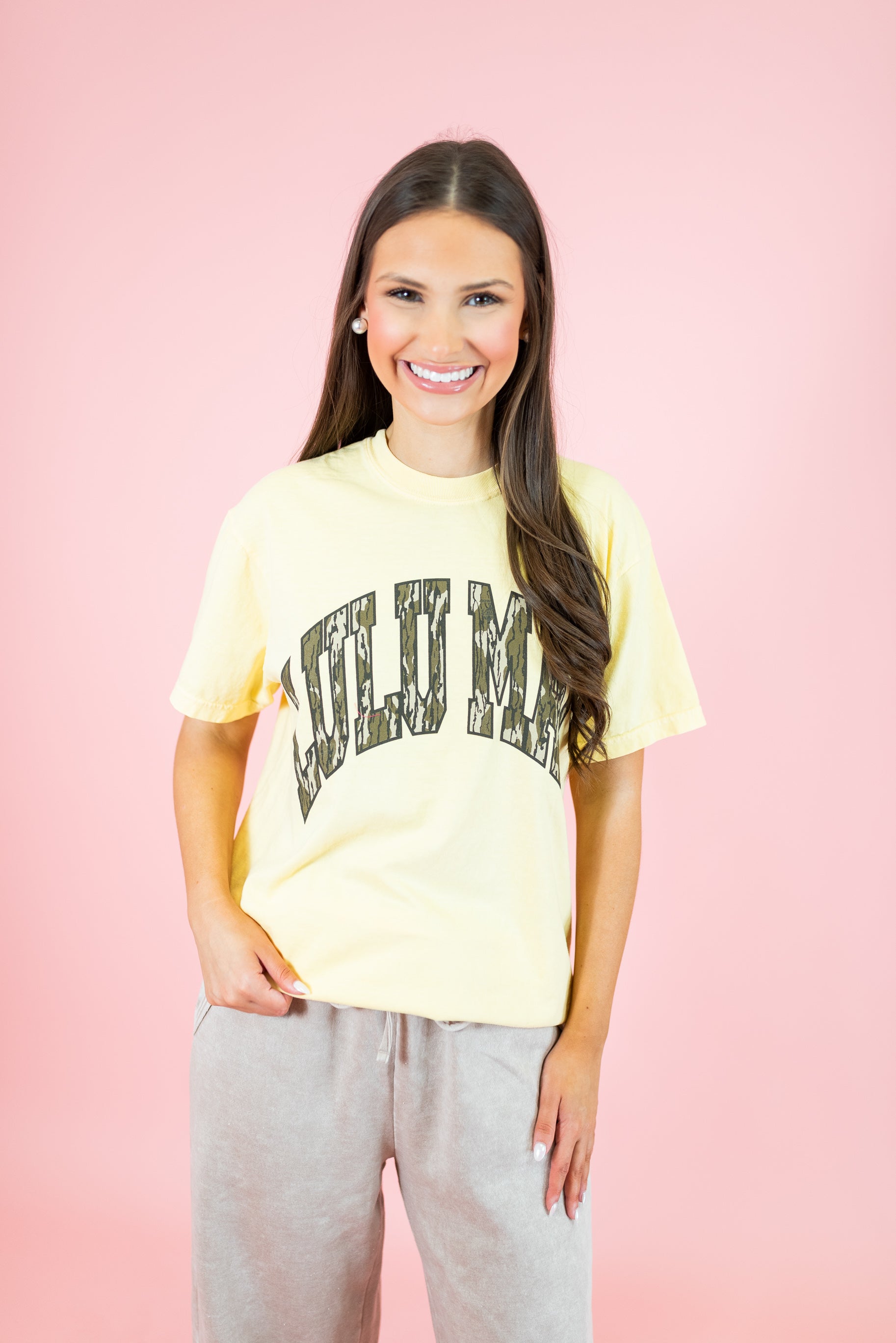 Lulu Mac: Mossy Oak Bottomland Tee - Butter - Obsession Boutique