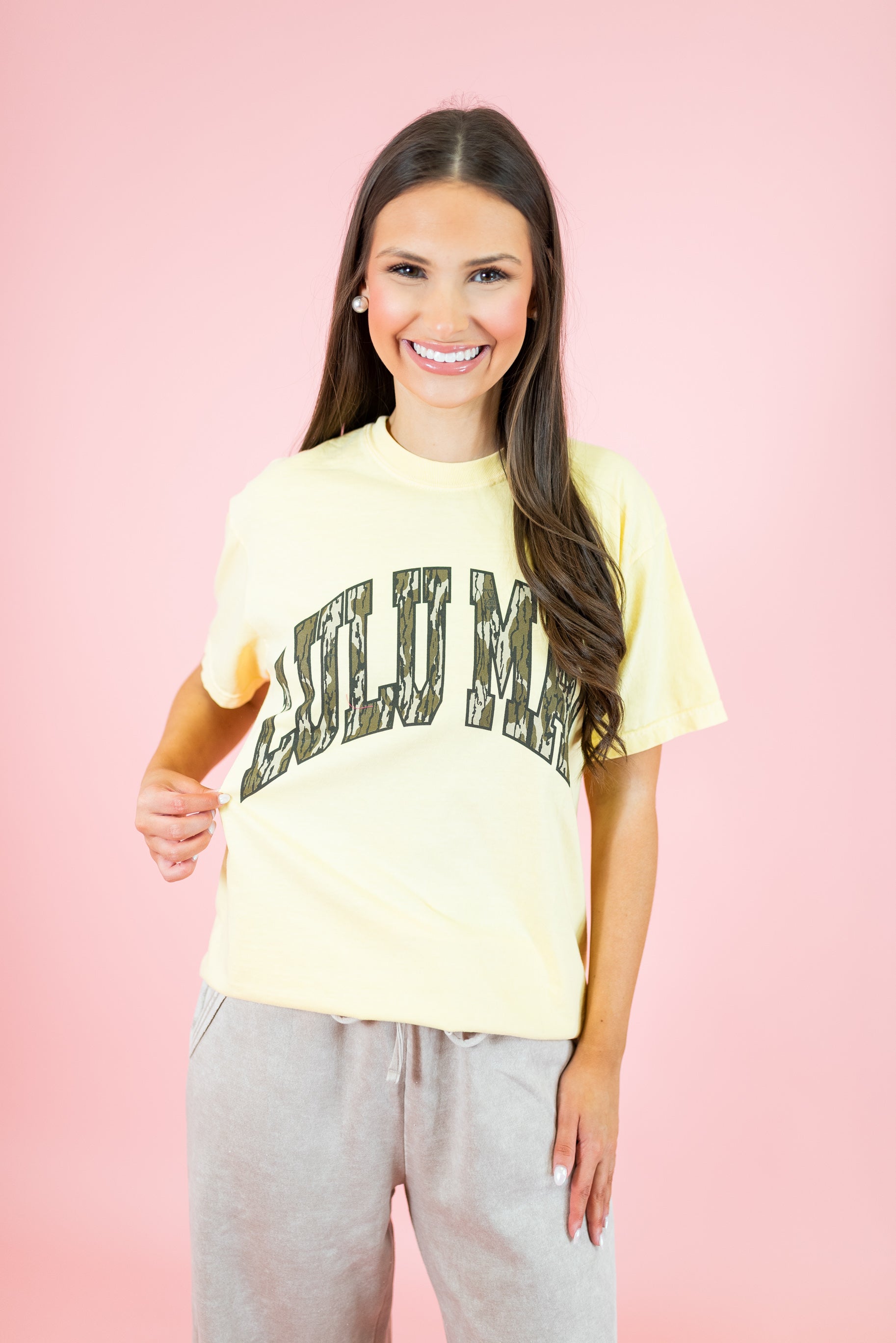 Lulu Mac: Mossy Oak Bottomland Tee - Butter - Obsession Boutique