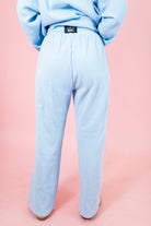 Lulu Mac: Waffle Pants - Light Blue - Obsession Boutique