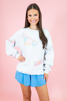 Heart Xoxo Patchwork Embroidery Sweatshirt - Obsession Boutique