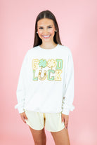 Good Luck Gingham Patch Sweatshirt - Obsession Boutique