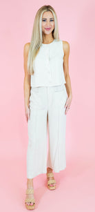 Oatmeal Linen Patch Pocket Pants - Obsession Boutique
