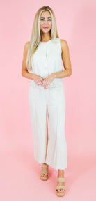Oatmeal Linen Patch Pocket Pants - Obsession Boutique