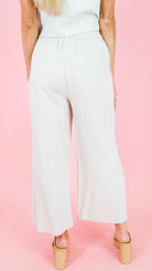 Oatmeal Linen Patch Pocket Pants - Obsession Boutique