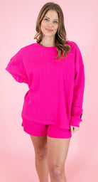 Lulu Mac: Waffle Top - Hot Pink - Obsession Boutique