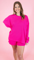Lulu Mac: Waffle Top - Hot Pink - Obsession Boutique
