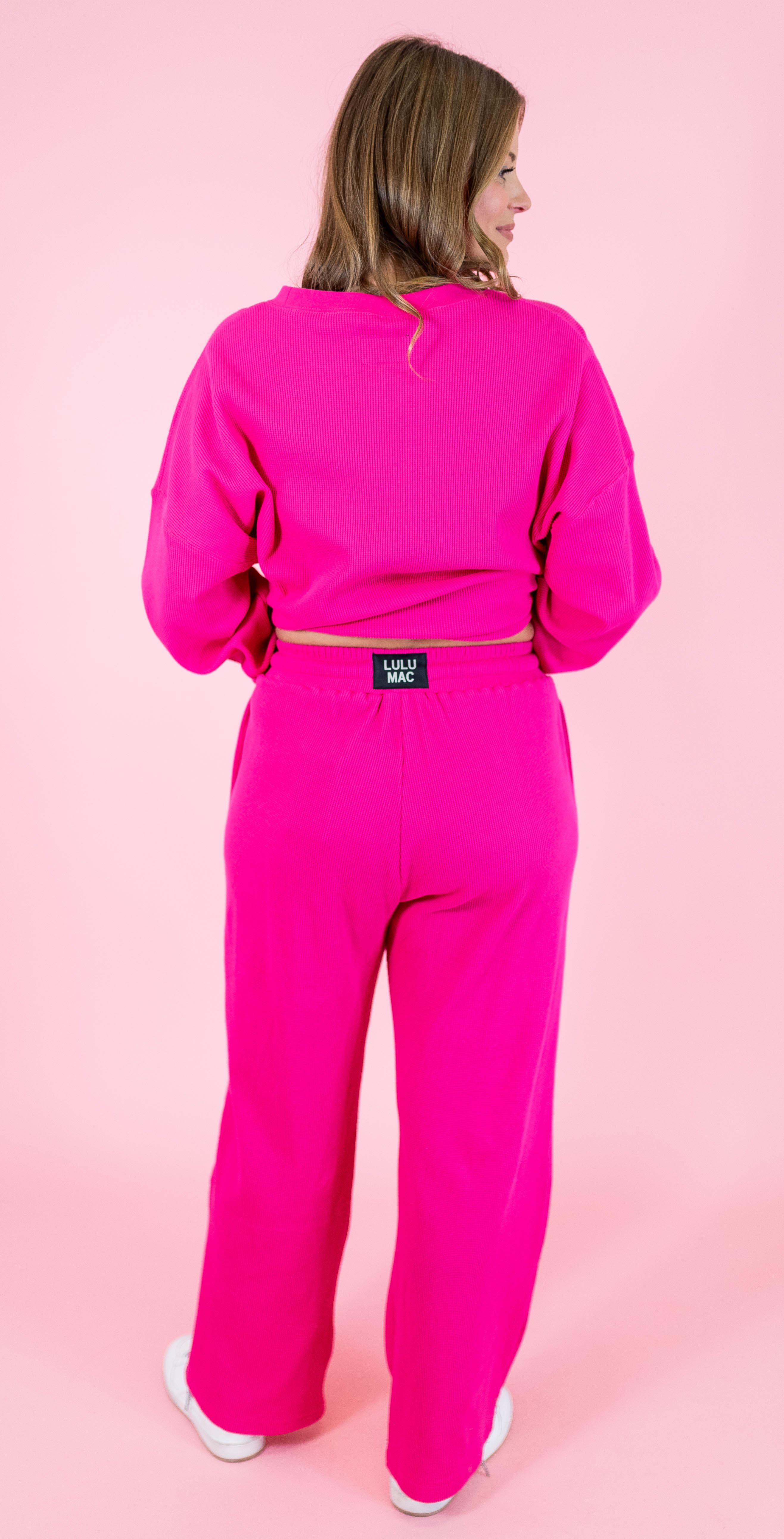 Lulu Mac: Waffle Pants - Hot Pink - Obsession Boutique