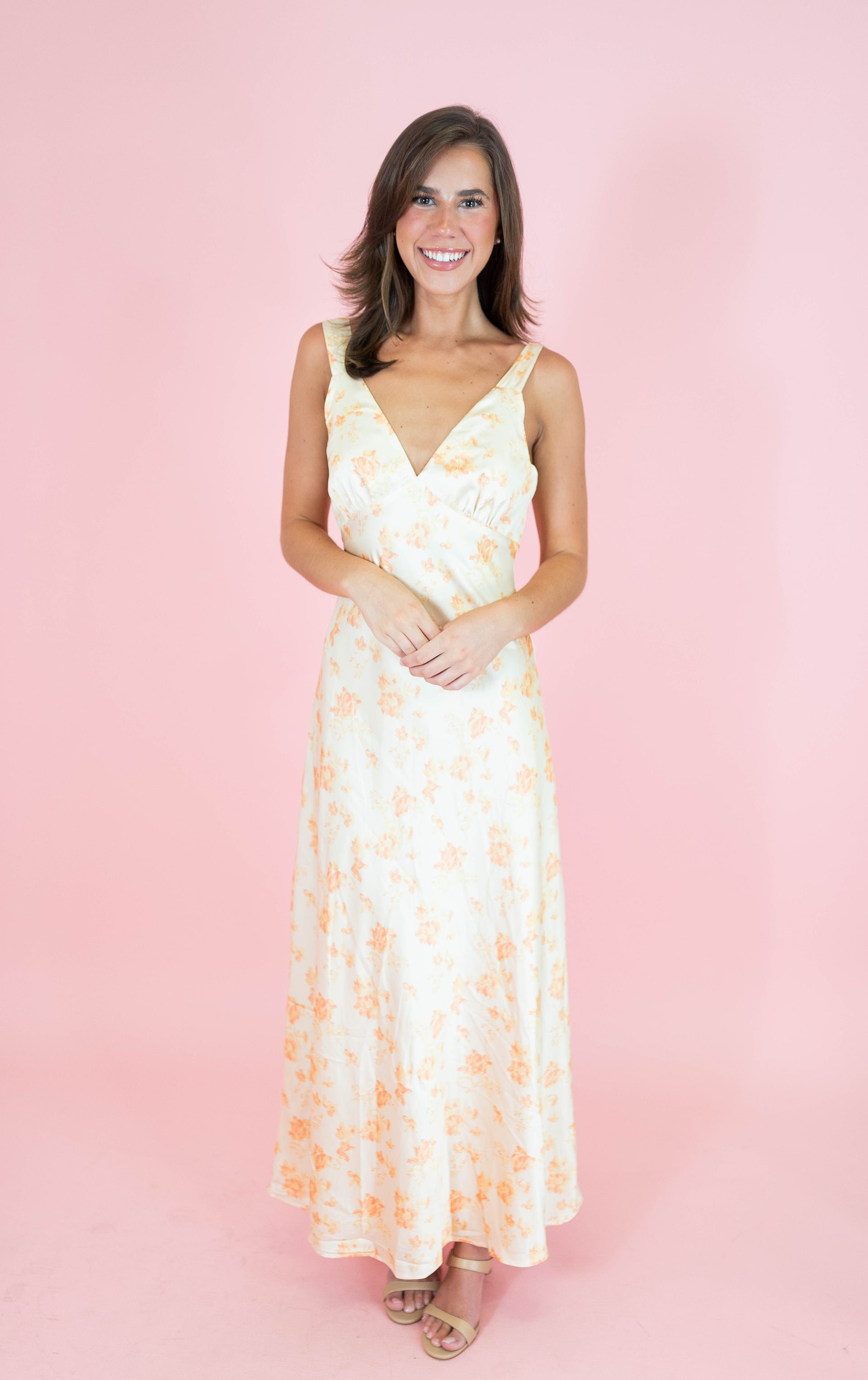 pale yellow satin maxi dress Rosaline Strapless Satin Maxi Dress (Light Yellow) Small