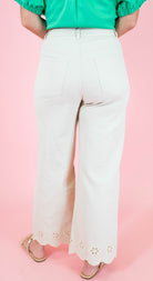 Scallop Eyelet Ankle Length Pants - Obsession Boutique