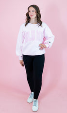 Lulu Mac: Mono Pink Embroidered Sweatshirt - Obsession Boutique