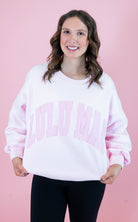 Lulu Mac: Mono Pink Embroidered Sweatshirt - Obsession Boutique