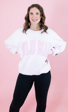Lulu Mac: Mono Pink Embroidered Sweatshirt - Obsession Boutique
