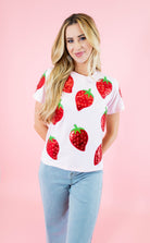Obsession Exclusive: Metallic Strawberry Tee - Obsession Boutique