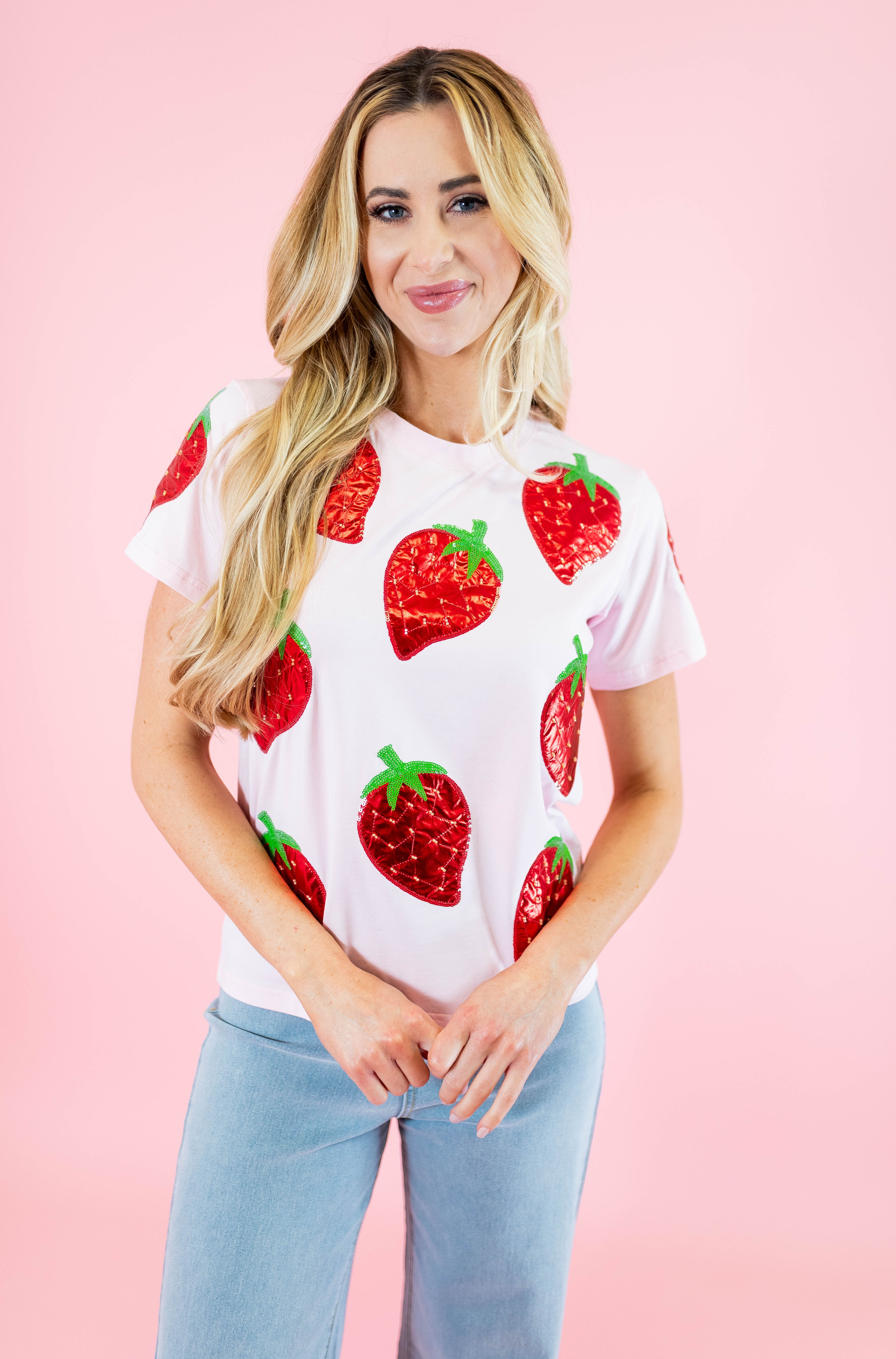 Obsession Exclusive: Metallic Strawberry Tee - Obsession Boutique
