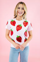 Obsession Exclusive: Metallic Strawberry Tee - Obsession Boutique