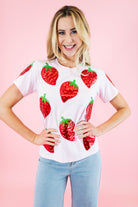 Obsession Exclusive: Metallic Strawberry Tee - Obsession Boutique