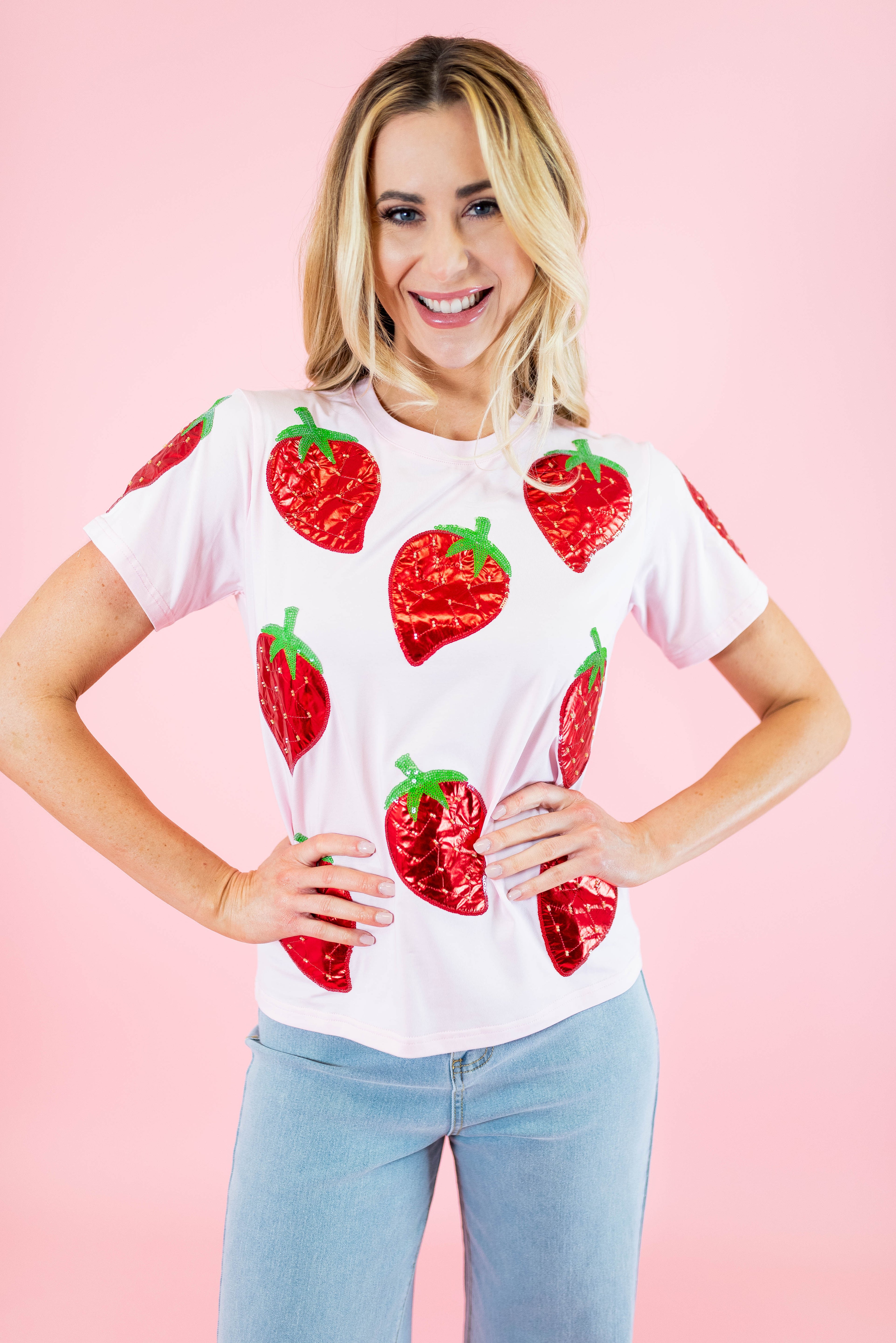 Obsession Exclusive: Metallic Strawberry Tee - Obsession Boutique