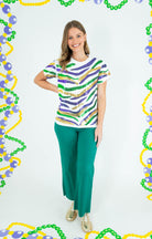 Mardi Gras Stretch Wide Leg Jeans - Obsession Boutique