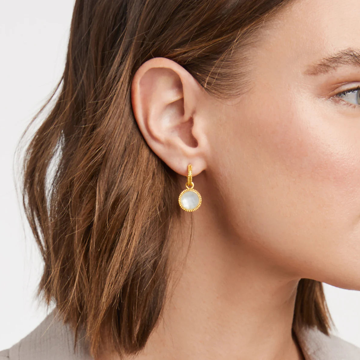 Julie Vos: Fleur-de-Lis Hoop & Charm Earring - Obsession Boutique