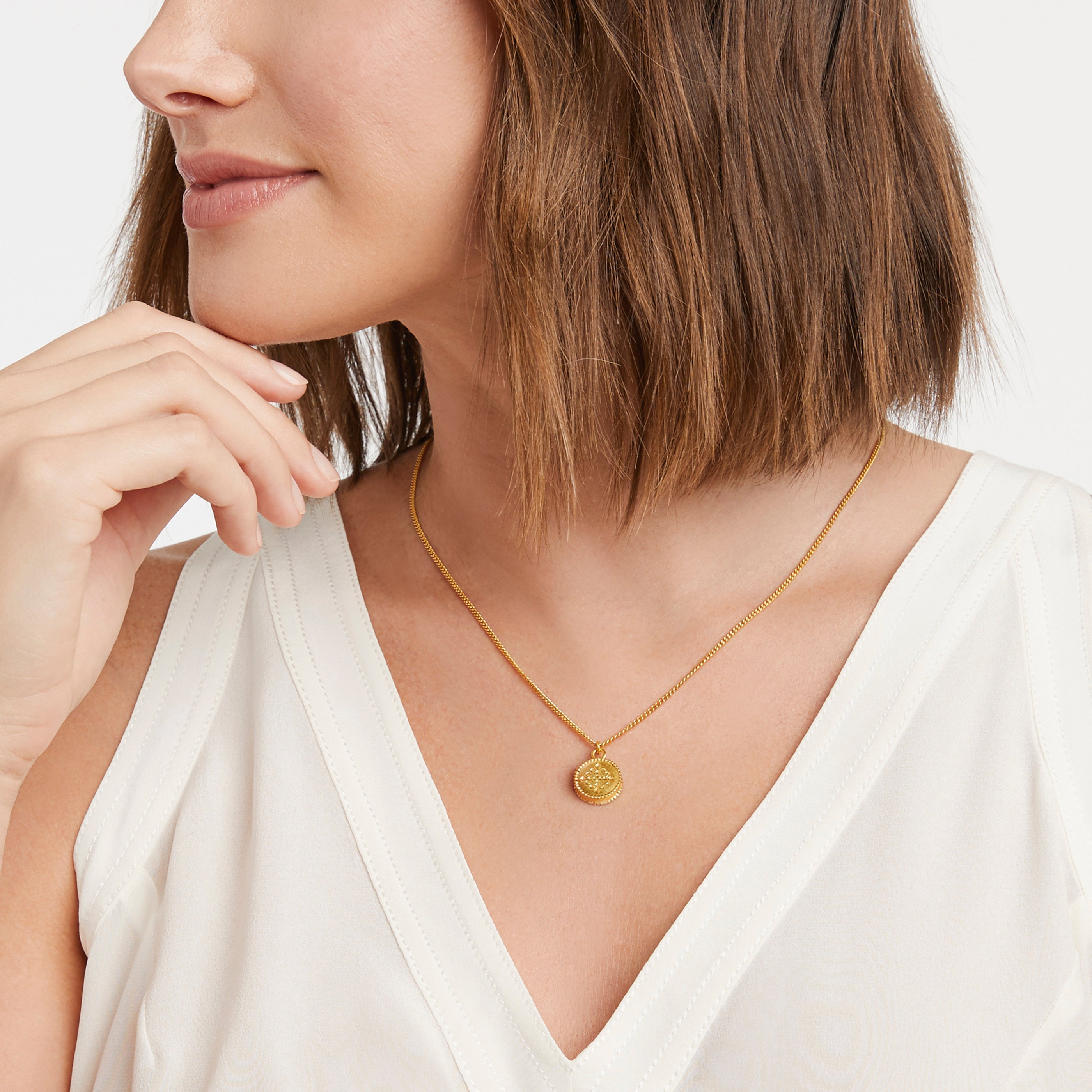 Julie Vos: Fleur-de-Lis Solitaire Necklace - Obsession Boutique