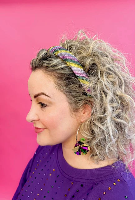 Golden Lily: Mardi Gras Shimmy Headband - Obsession Boutique