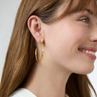 Julie Vos: Crescent Stone Hoop - Obsession Boutique