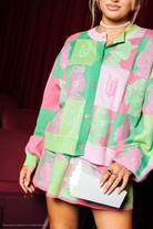 Queen Of Sparkles: Licensed Colorblock Glinda & Elphaba Profile Cardigan - Obsession Boutique