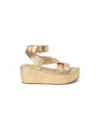 Pascal Platform Sandals - Gold Crinkle Leather - Obsession Boutique