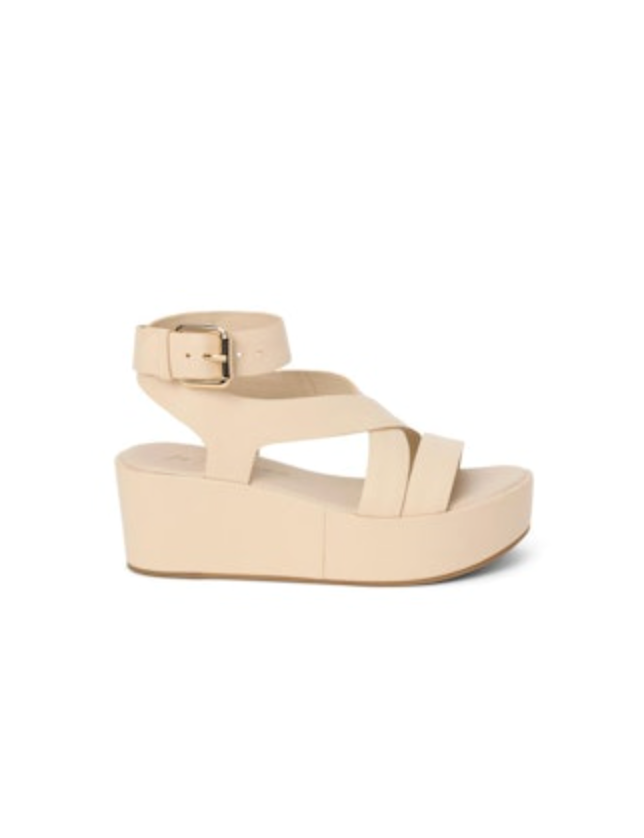 Pascal Platform Sandals - Bone Leather - Obsession Boutique