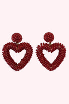 Golden Lily: Seed Bead Open Heart Earrings - Obsession Boutique