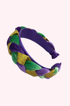 Mardi Gras Big Velvet Braided Headband - Obsession Boutique