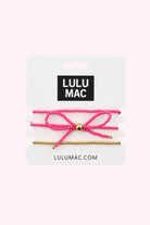Lulu Mac: Hot Pink Bow Bracelet Set - Obsession Boutique