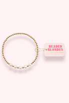 Beaded Blondes: Tatum Pearl Bracelet in Gold - Obsession Boutique