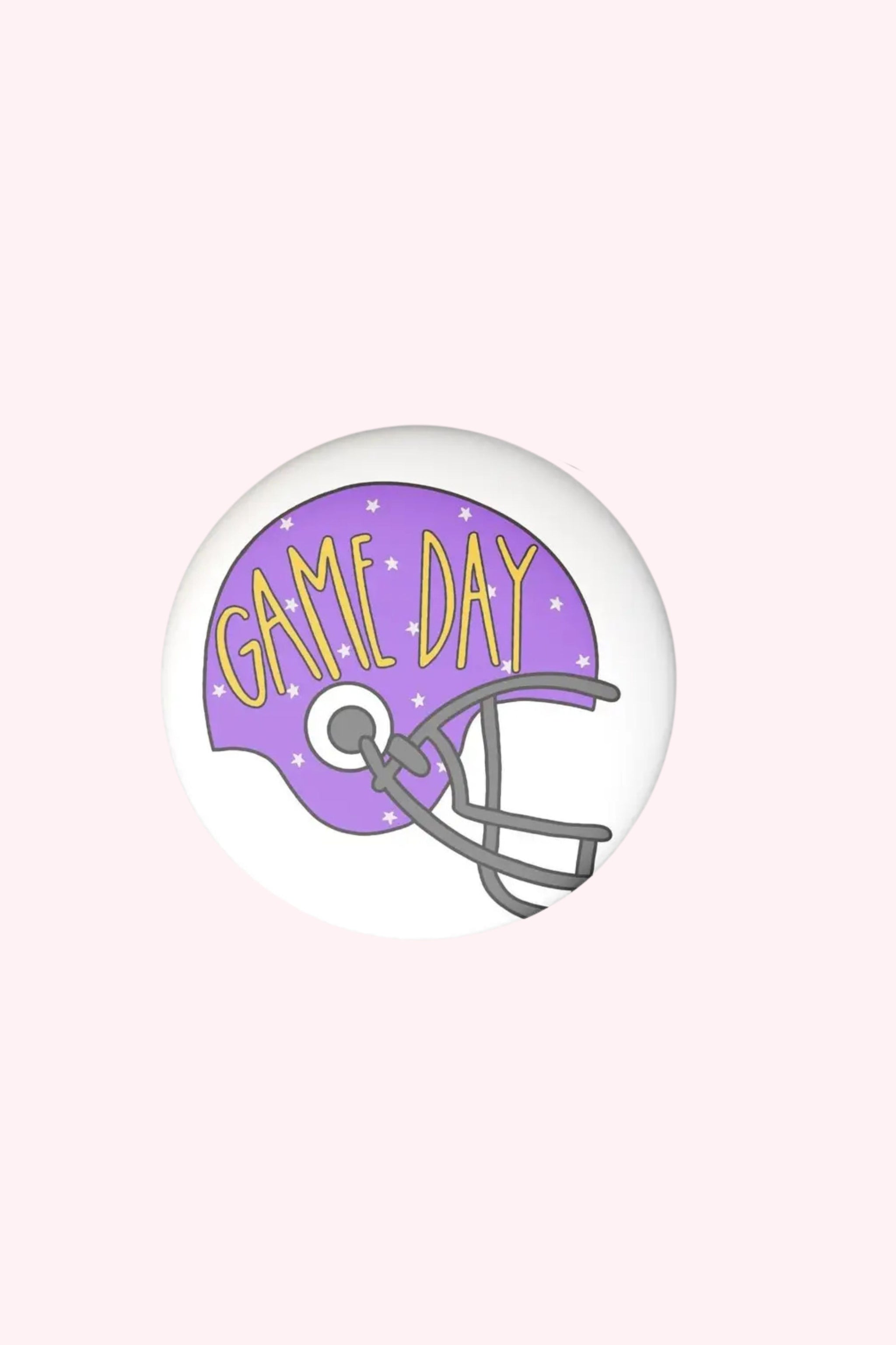 Purple & Gold Game Day Helmet Button Purple & Gold Game Day Helmet Button