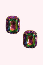 Golden Lily: Mardi Gras Statement Stud Earrings - Obsession Boutique