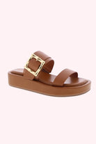 Raya Chunky Platform Double Strap Sandals - Tan - Obsession Boutique