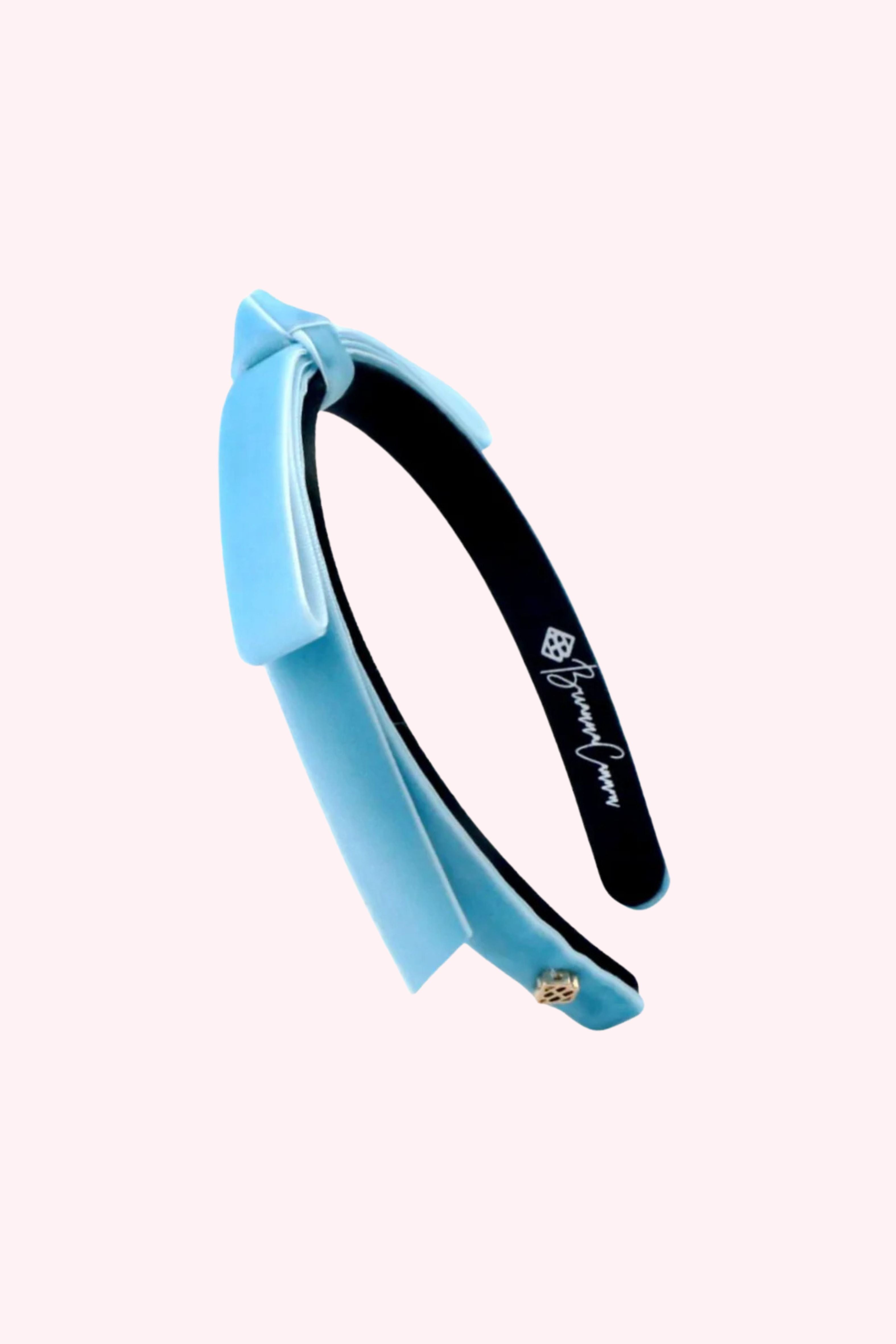 Thin Velvet Ribbon Bow Headband - Obsession Boutique