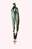 Two Tone Green Scarf Charm Necklace - Obsession Boutique