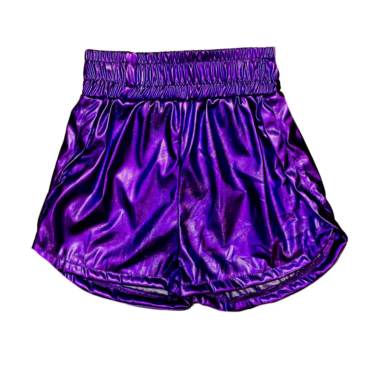 Bright Purple Metallic Shorts - Obsession Boutique