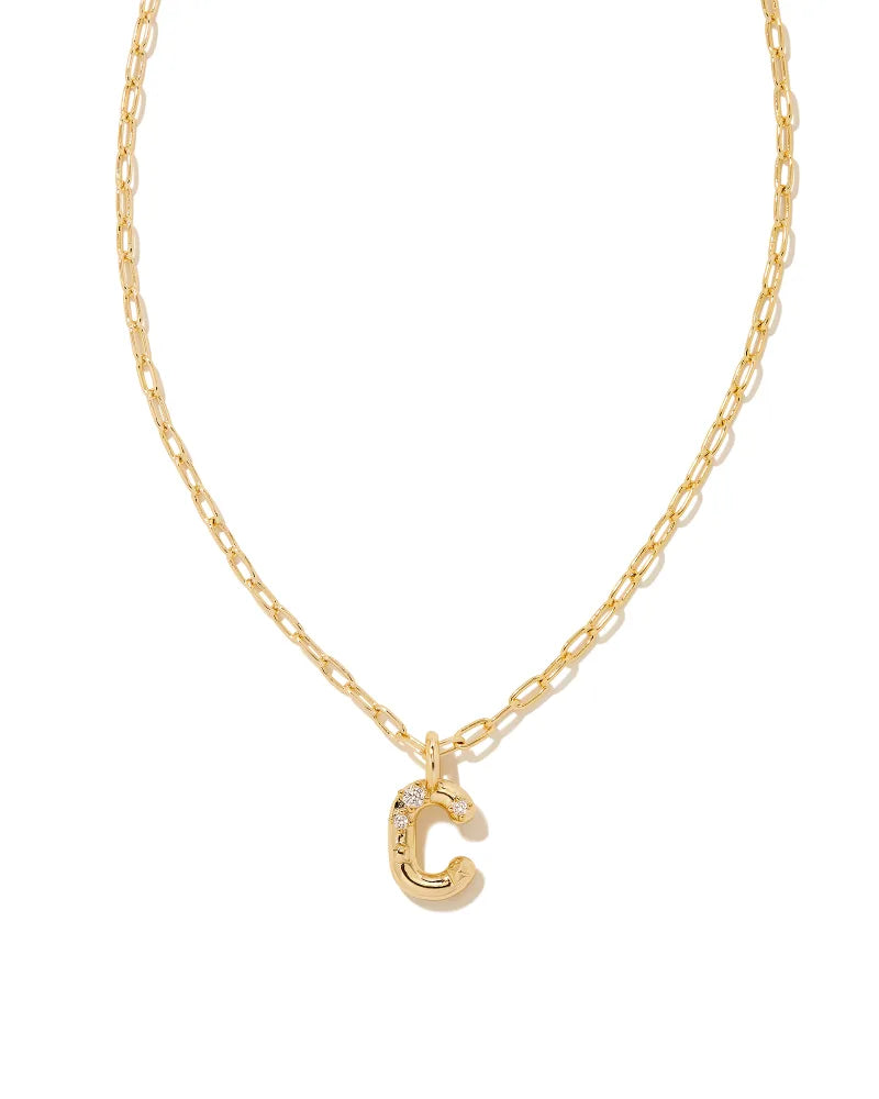 Kendra Scott: Crystal Letter Pendant Necklace - Obsession Boutique