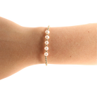 Beaded Blondes: Tatum Pearl Bracelet in Gold - Obsession Boutique