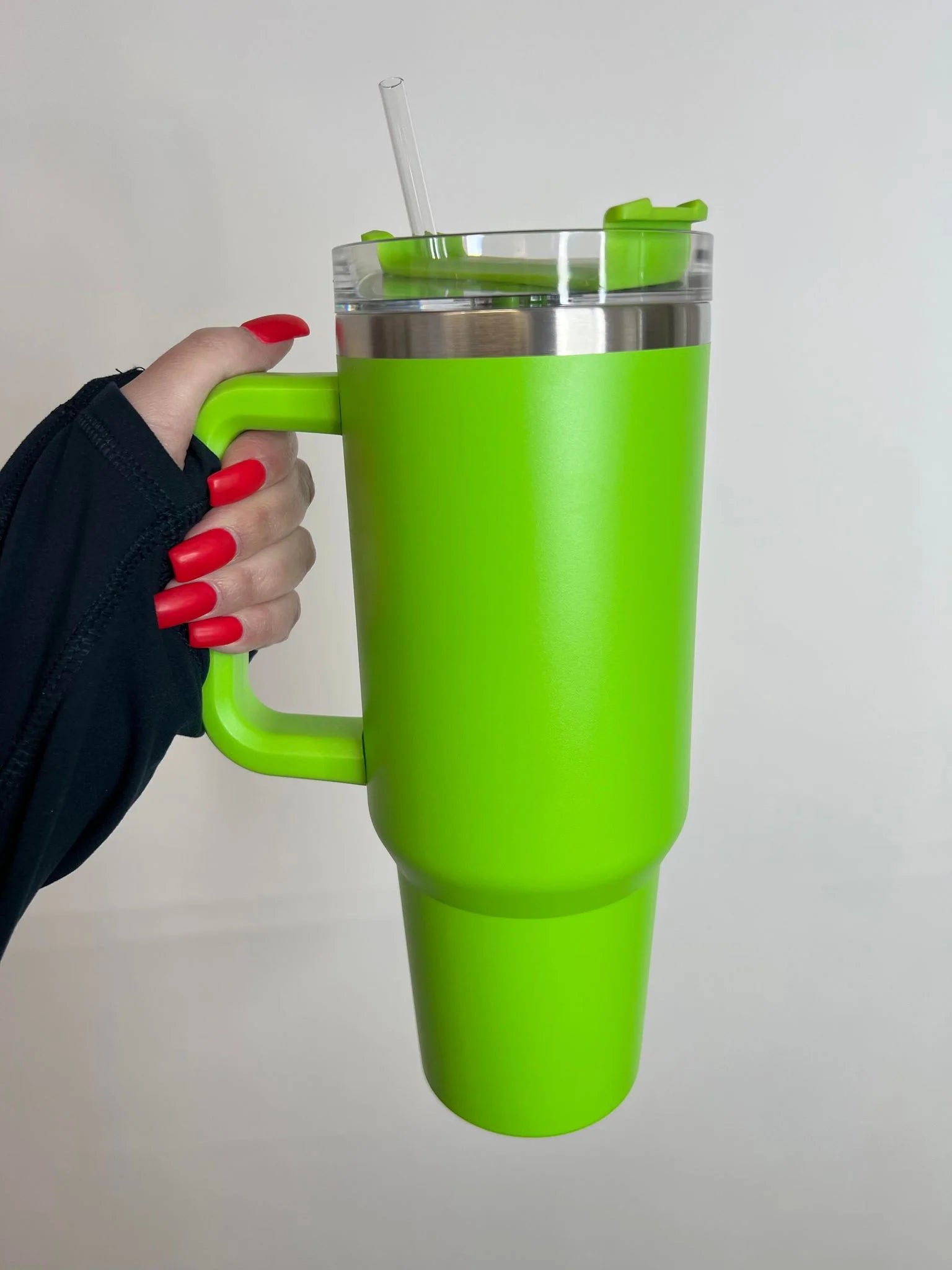 Rangland 40 oz Tumbler with Handle and Carrier Bag - Lime Green - Encased
