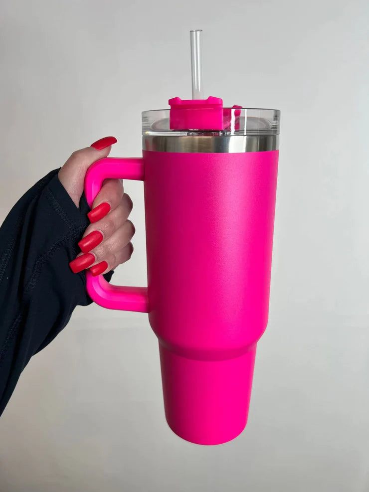 40oz Pink Dune Cream Tumbler With Handle, Insulated Lids, Straw, Stainless  Steel Coffee Termos Cup Ready To Ship Insulated Bottle With Straw From  Bestdeals, $9.82